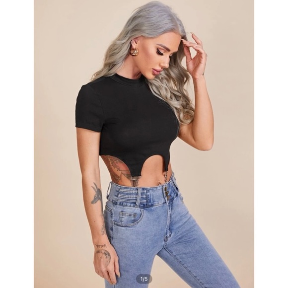 Ring Hem Crop Tee - Picture 1 of 2